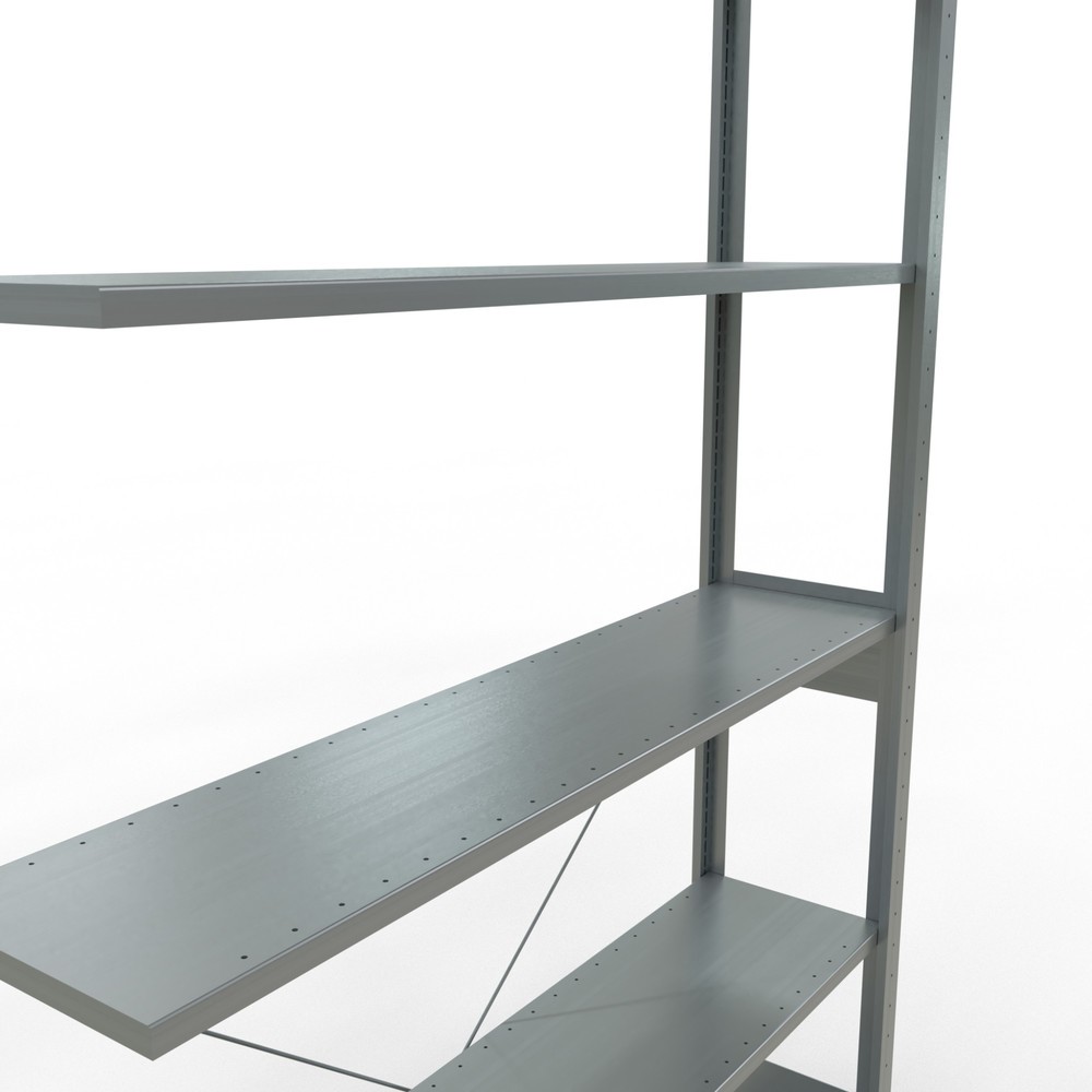 Číslo obrázka výrobku 5: policový regál SCHULTE bezskrutkový systém prídavná nosnosť regálu 150 kg Galvanizované V x Š x H 2 500 x 1 300 x 300 mm