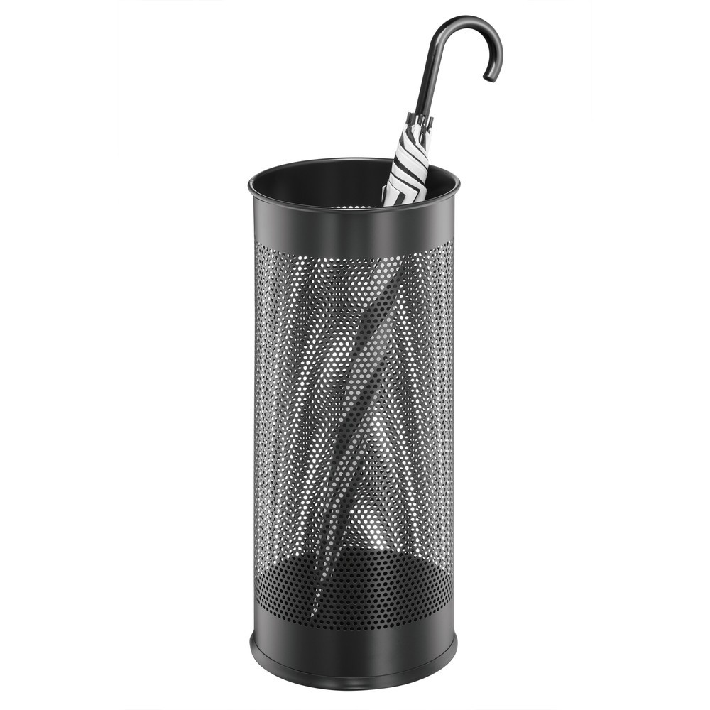 N° de l'image du produit 3 : Porte-parapluie métallique, rond, noir