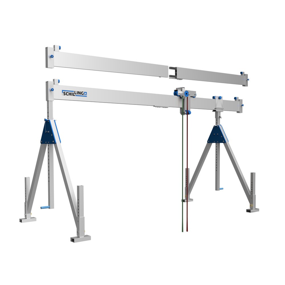 Illustration du produit: Portique en aluminium Grue séparable, point de montage 1.249-2.349 mm, longueur 4.000 mm, capacité de charge 1.000 kg