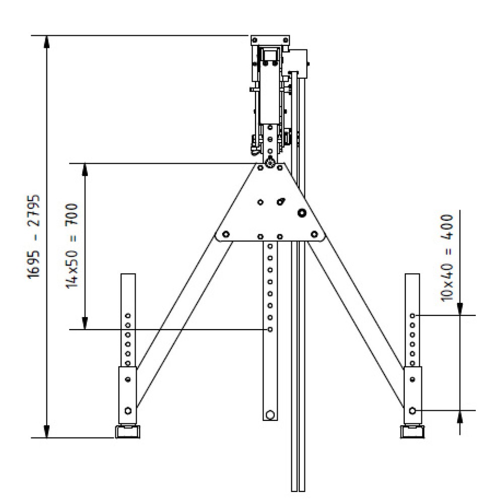 N° de l'image du produit 3 : Portique en aluminium Grue séparable, point de montage 1.259-2.359 mm, longueur 4.000 mm, capacité de charge 1.500 kg