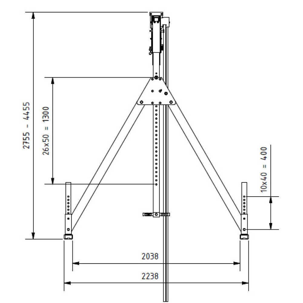 N° de l'image du produit 3 : Portique en aluminium Grue séparable, point de montage 2.310-4.010 mm, longueur 4.000 mm, capacité de charge 1.500 kg