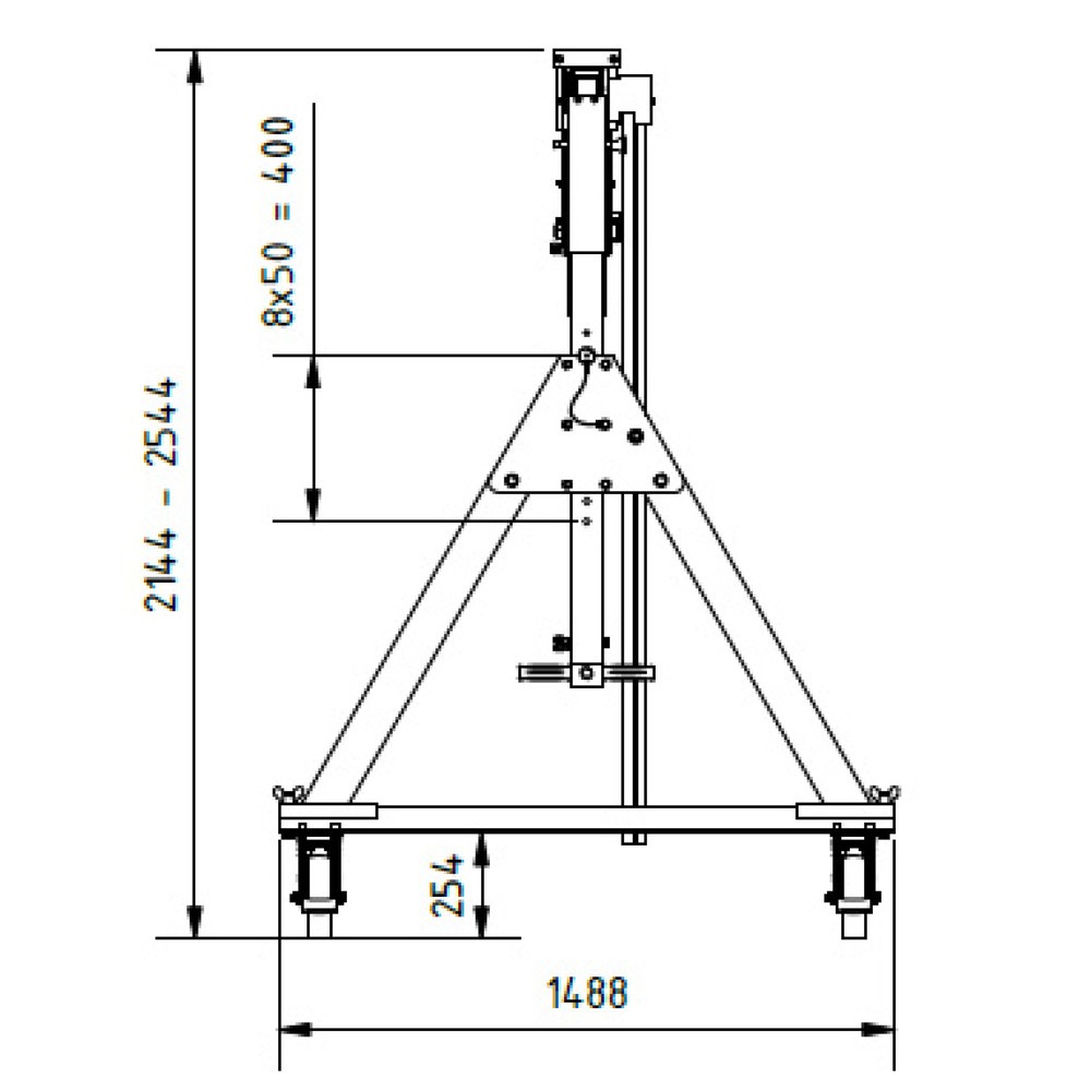 N° de l'image du produit 3 : Portique en aluminium Grue séparable, mobile, point de montage 1.699-2.099 mm, longueur 4.000 mm, capacité de charge 1.000 kg