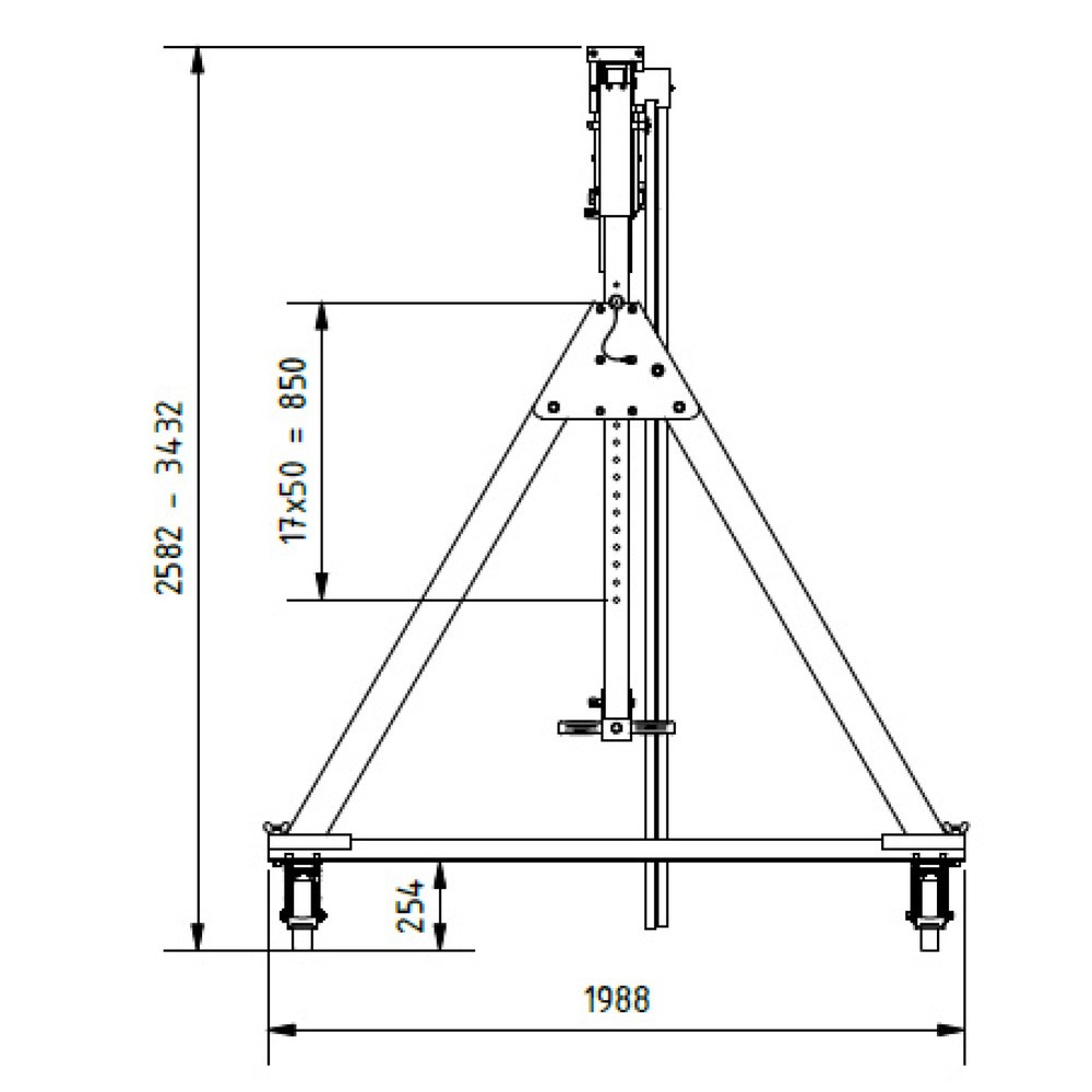 N° de l'image du produit 3 : Portique en aluminium Grue séparable, mobile, point de montage 2.137-2.987 mm, longueur 4.000 mm, capacité de charge 1.000 kg