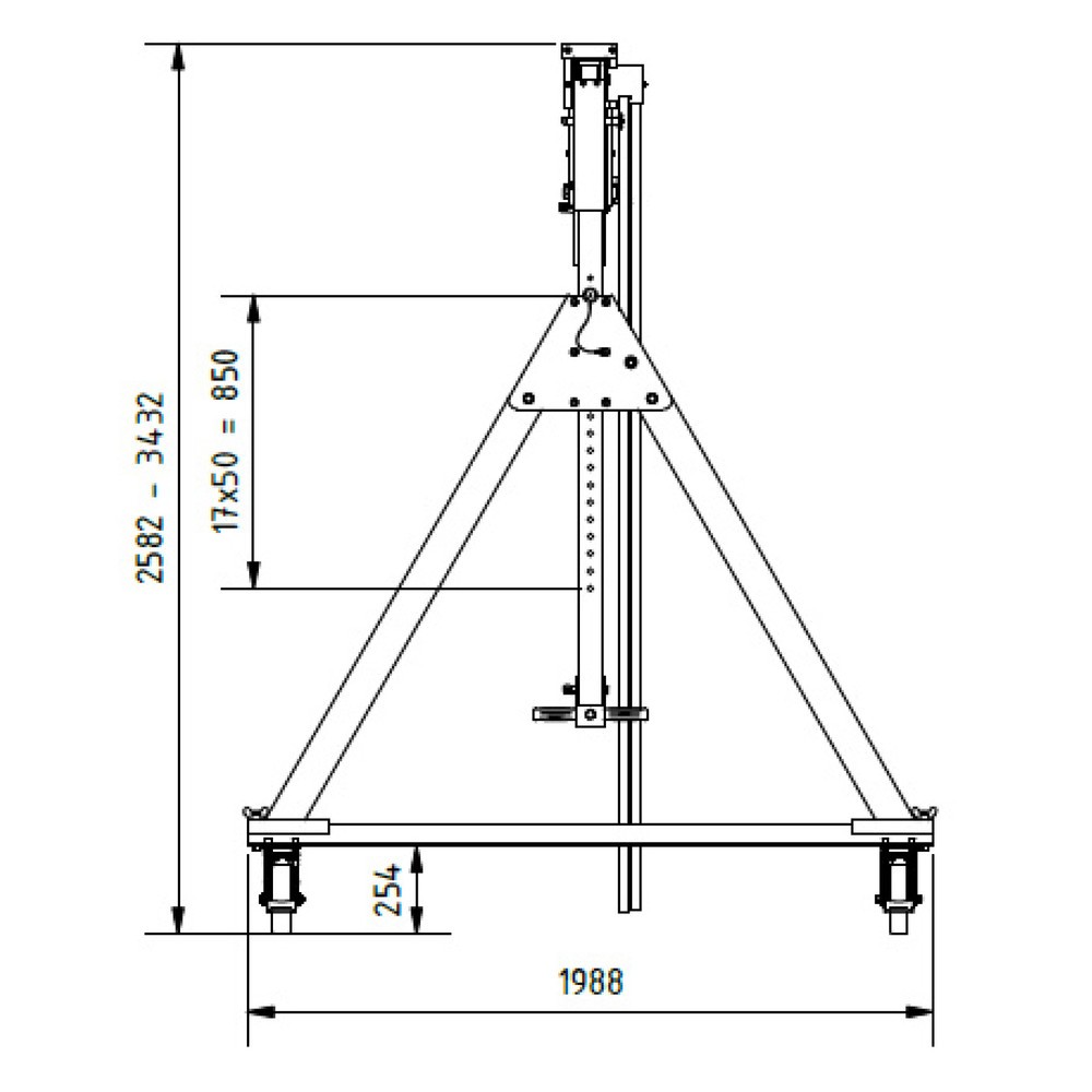 N° de l'image du produit 3 : Portique en aluminium Grue séparable, mobile, point de suspension 2.137-2.987 mm, longueur 4.000 mm, capacité de charge 1.500 kg