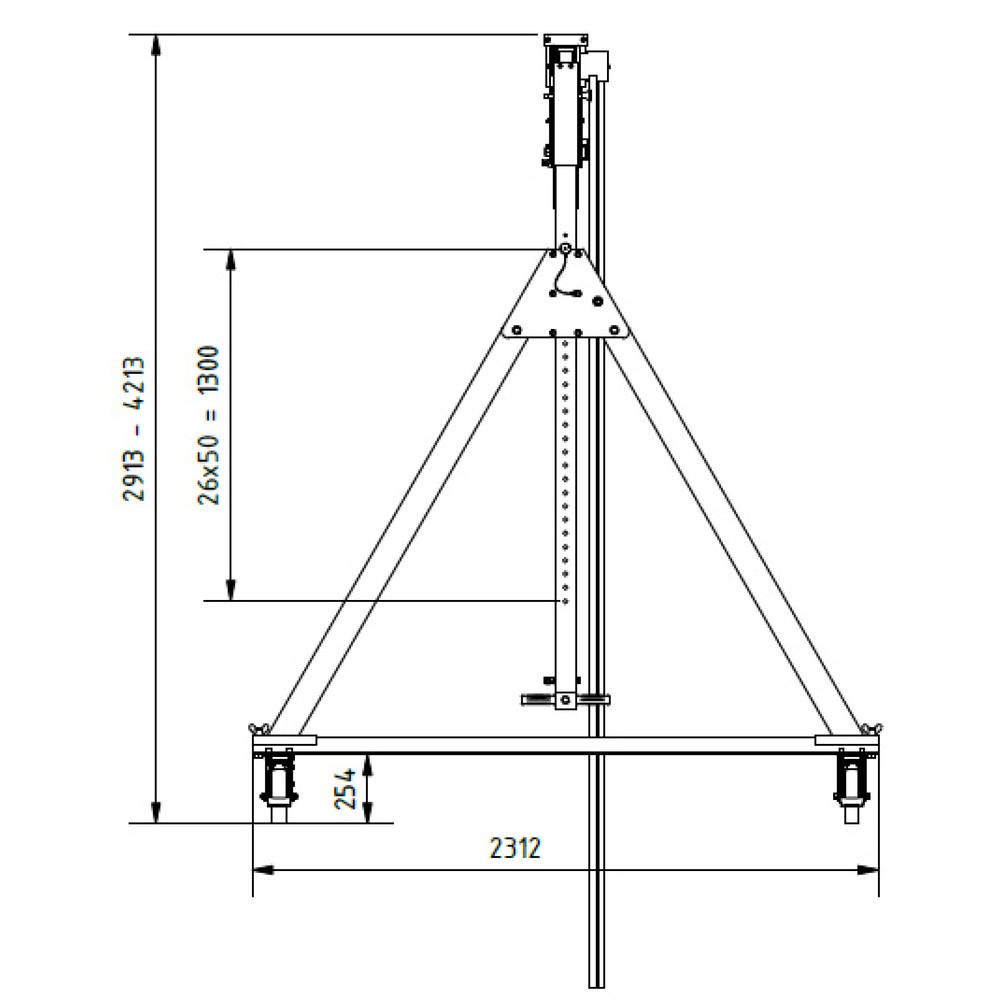N° de l'image du produit 3 : Portique en aluminium Grue séparable, mobile, point de montage 2.468-3.768 mm, longueur 4.000 mm, capacité de charge 1.500 kg