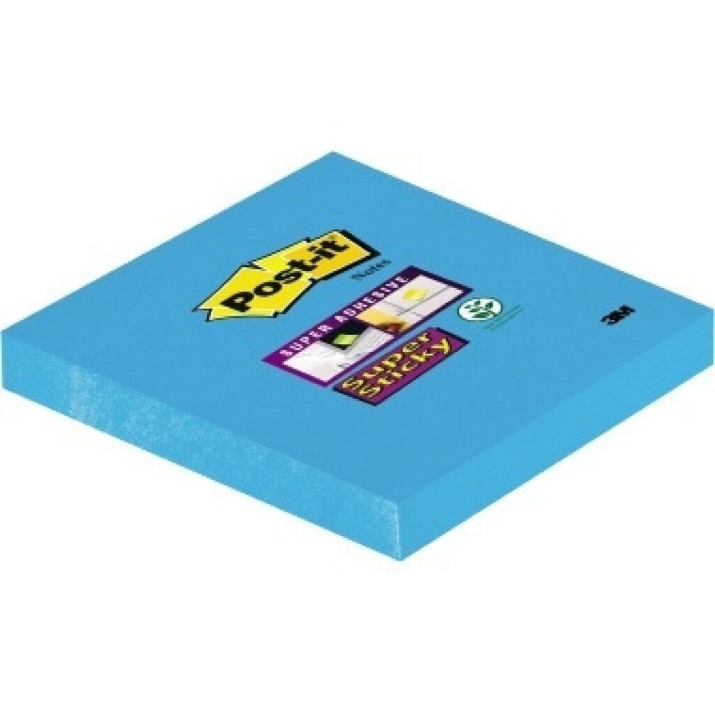 Post-it Haftnotiz Super Sticky 6546SEB 76x76mm 90Blatt ultrablau Produktabbildung: Post-it Haftnotiz Super Sticky 6546SEB 76x76mm 90Blatt ultrablau