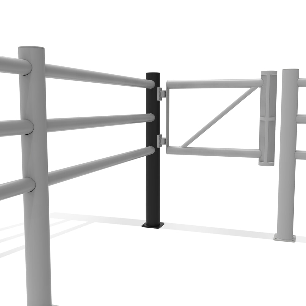 Número de imagen del producto 11: poste de puerta batiente para rieles de seguridad «Delta», Ø 110 mm, altura 1200 mm, 90°, derecha
