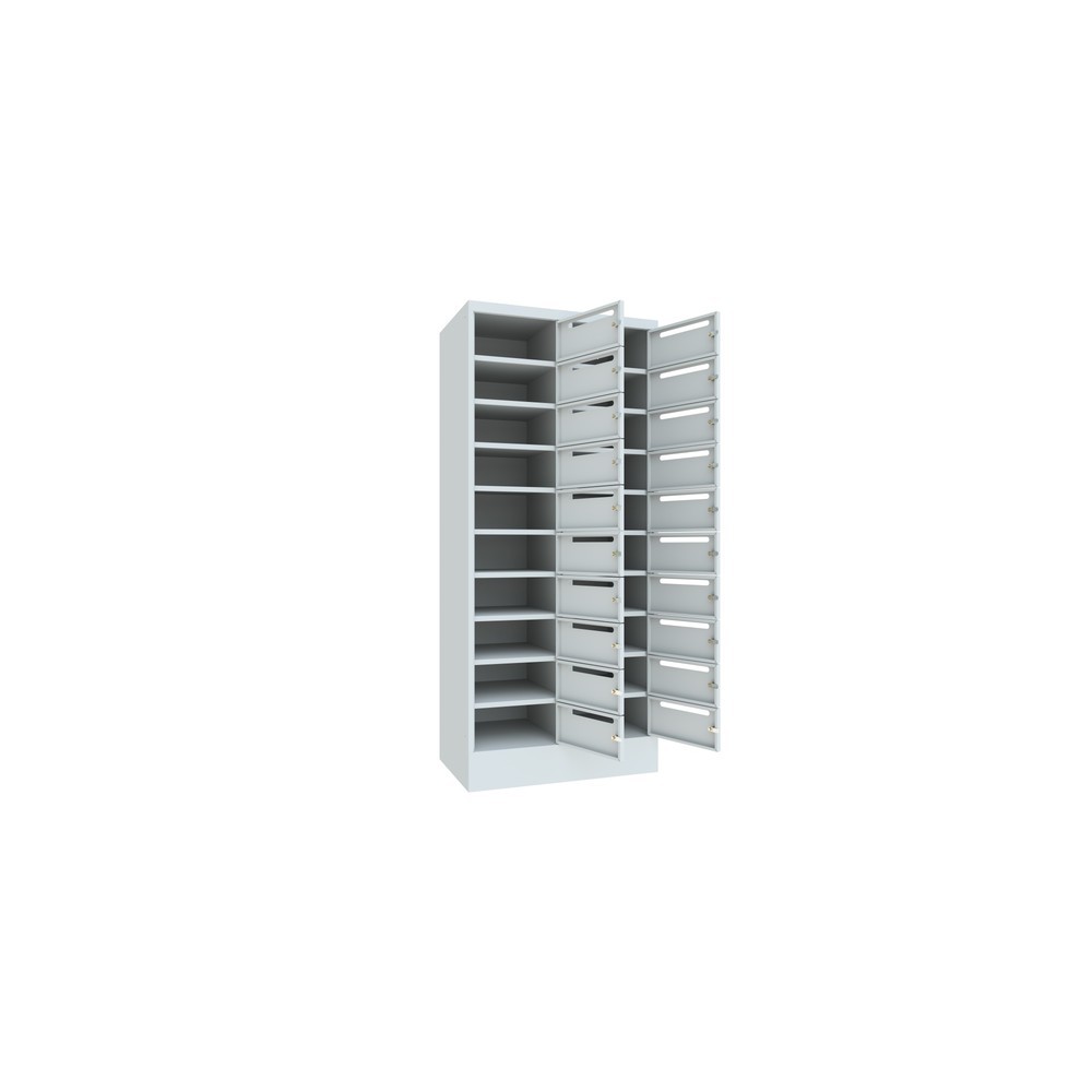 Productafbeelding nr. 4: Postsorteerkast PAVOY, 2x 10 vakken, hxbxd 1.850 x 830 x 500 mm, lichtgrijs, lichtgrijs
