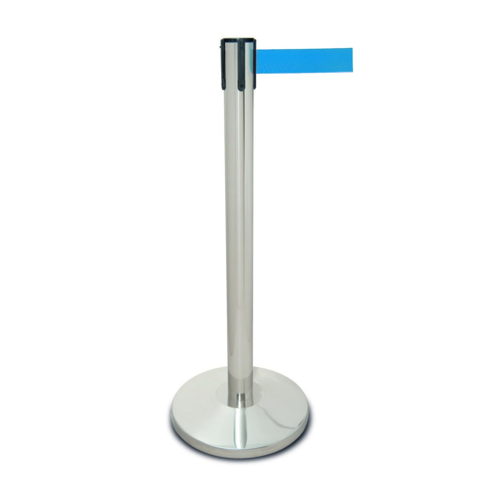 Illustration du produit: Poteau à sangle MORAVIA MORION en acier inoxydable, longueur de sangle 2,5 m, bleu