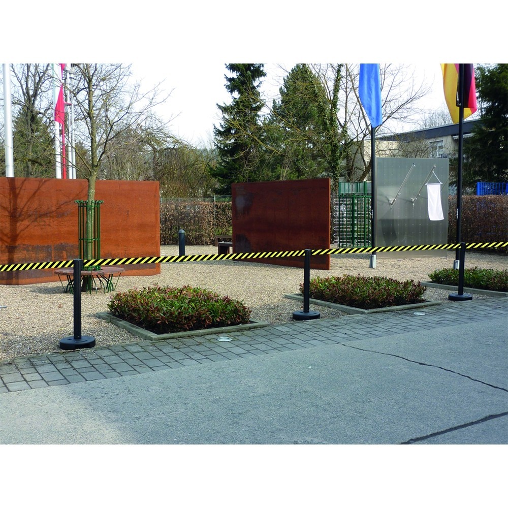 N° de l'image du produit 2 : Poteau de Sangle extérieur en Plastique, longueur du Sangle 3,7 m, poteau jaune, Sangle noir/jaune