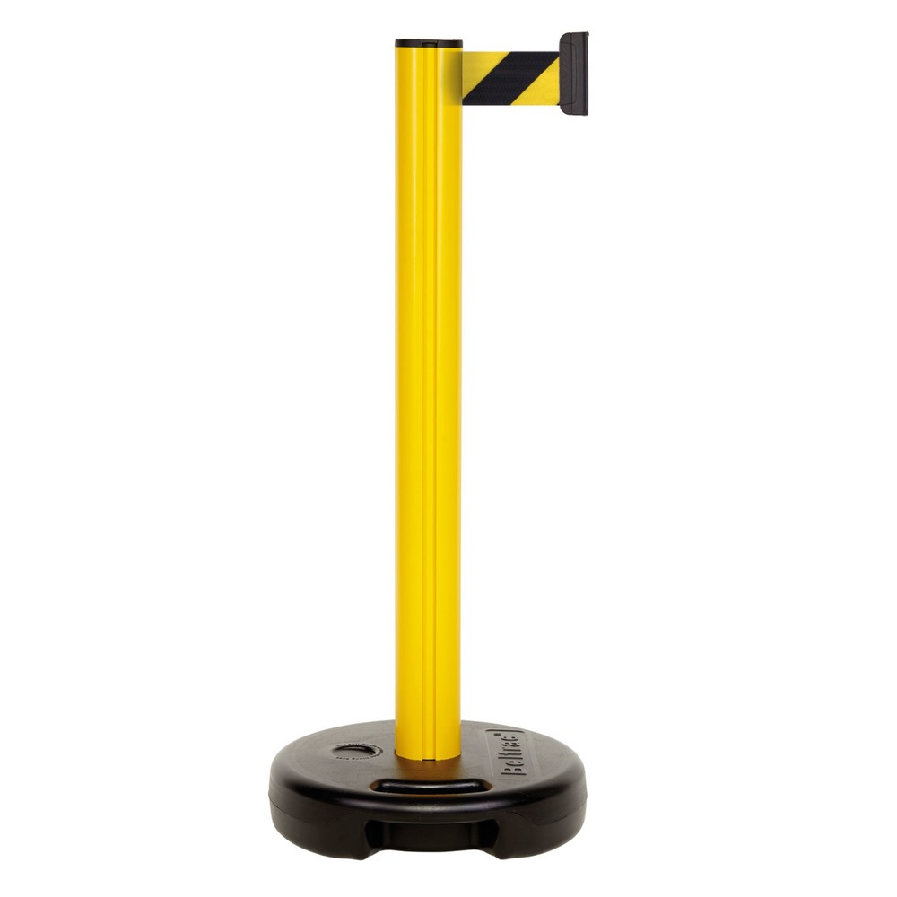 N° de l'image du produit 1 : Poteau de Sangle extérieur en Plastique, longueur du Sangle 3,7 m, poteau jaune, Sangle noir/jaune