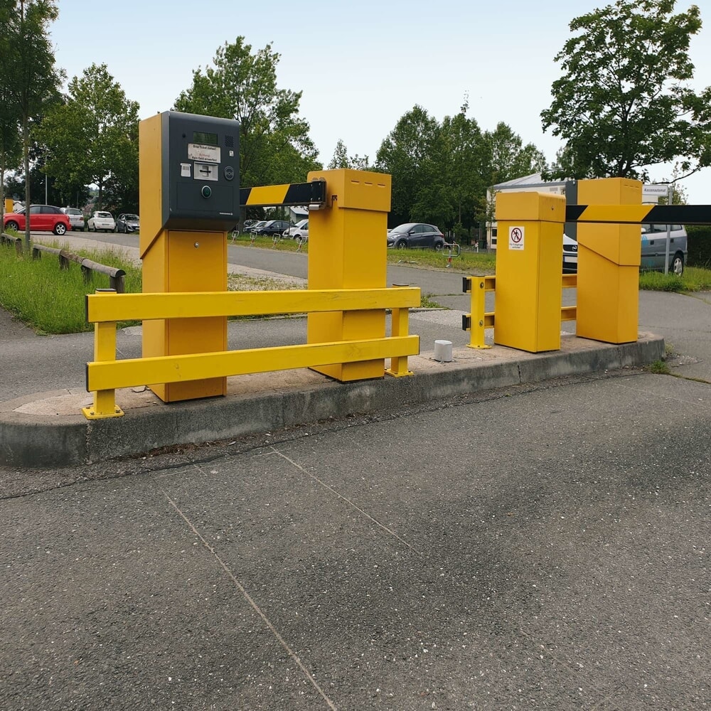 N° de l'image du produit 4 : Poteau pour glissière de protection à profilé en C, pour l’extérieur, hauteur 465 mm, jaune