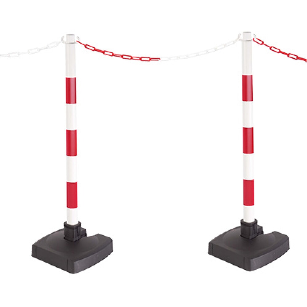 Illustration du produit: Potelet à chaîne avec pied pliable, rouge/blanc