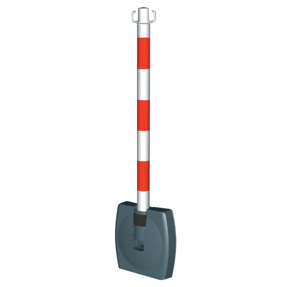 N° de l'image du produit 3 : Potelet à chaîne avec pied pliable, rouge/blanc