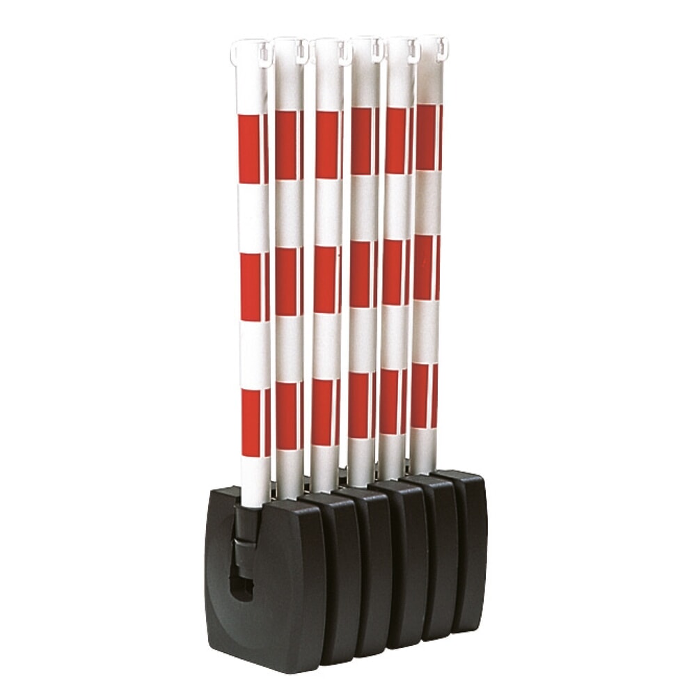 N° de l'image du produit 6 : Potelet à chaîne avec pied pliable, rouge/blanc