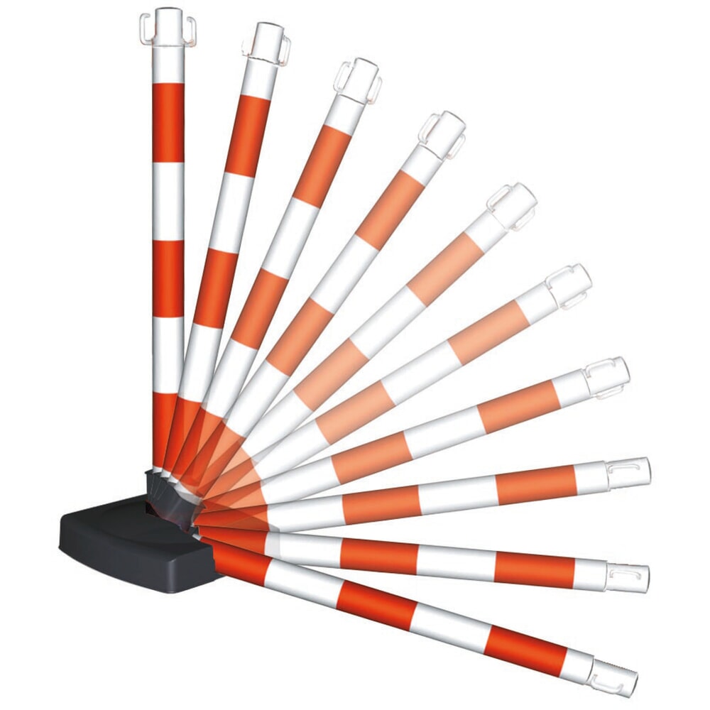 N° de l'image du produit 7 : Potelet à chaîne avec pied pliable, rouge/blanc