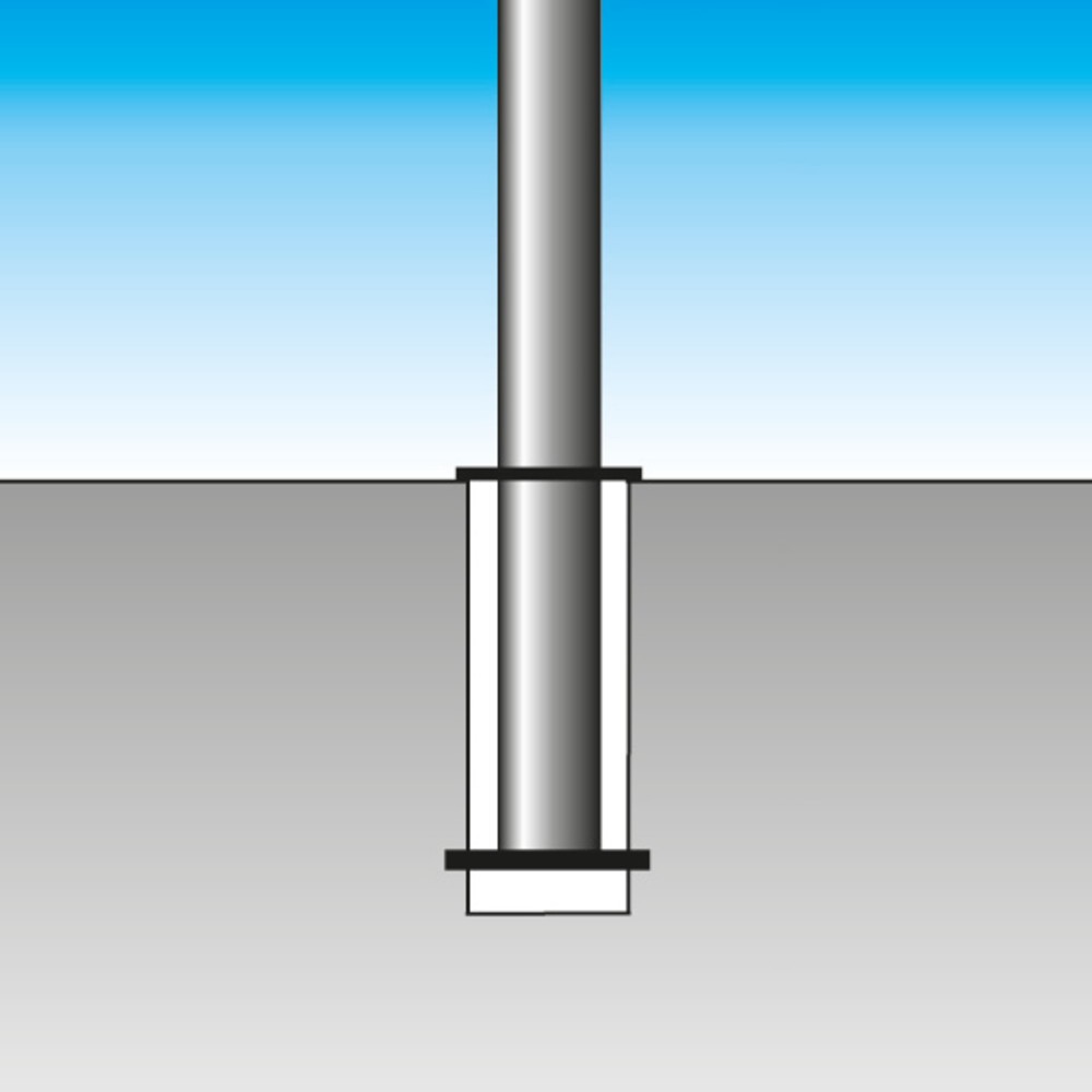 N° de l'image du produit 2 : URBANUS Potelet amovible en aluminium, tube rond Ø 60 mm avec douille de sol, rouge