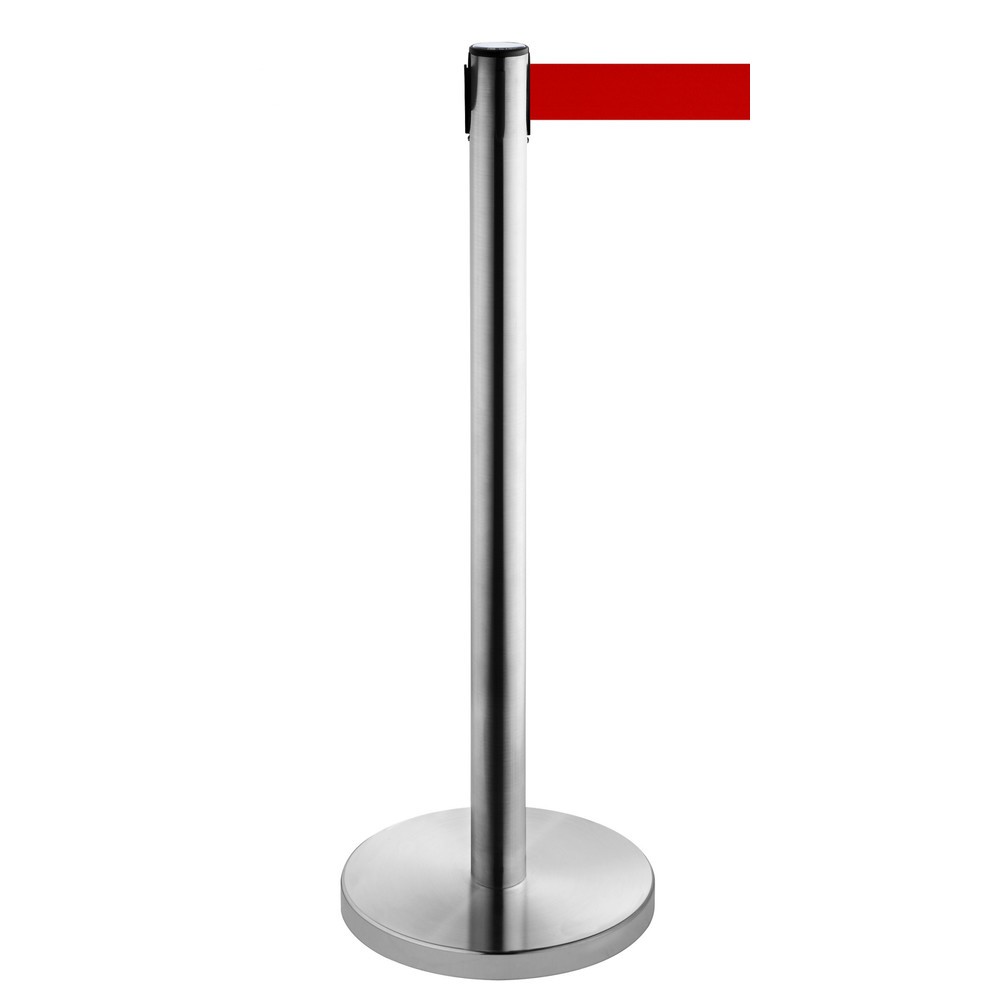 Illustration du produit: Potelet de délimitation à sangle RS-GUIDESYSTEMS®, acier inoxydable, largeur de sangle 50 mm, rouge, 4,0 m