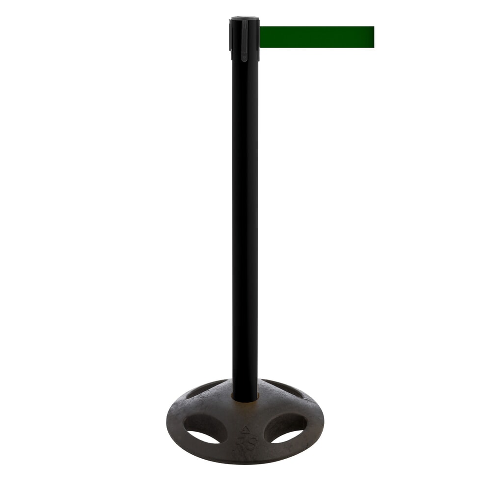 Illustration du produit: Potelet de délimitation à sangle RS-GUIDESYSTEMS®, socle en matériau composite, largeur de sangle 50 mm, noir, vert