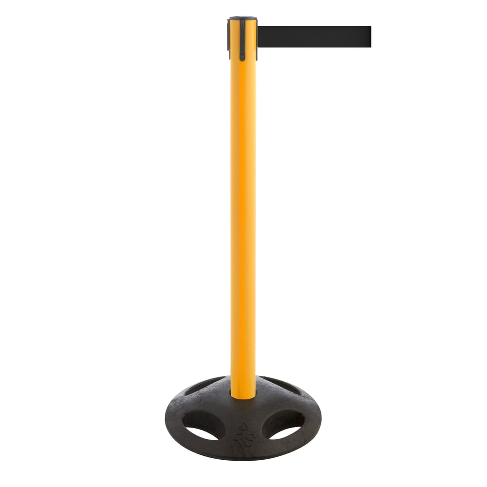 Illustration du produit: Potelet de délimitation à sangle RS-GUIDESYSTEMS®, socle en matériau composite, largeur de sangle 50 mm, jaune, noir