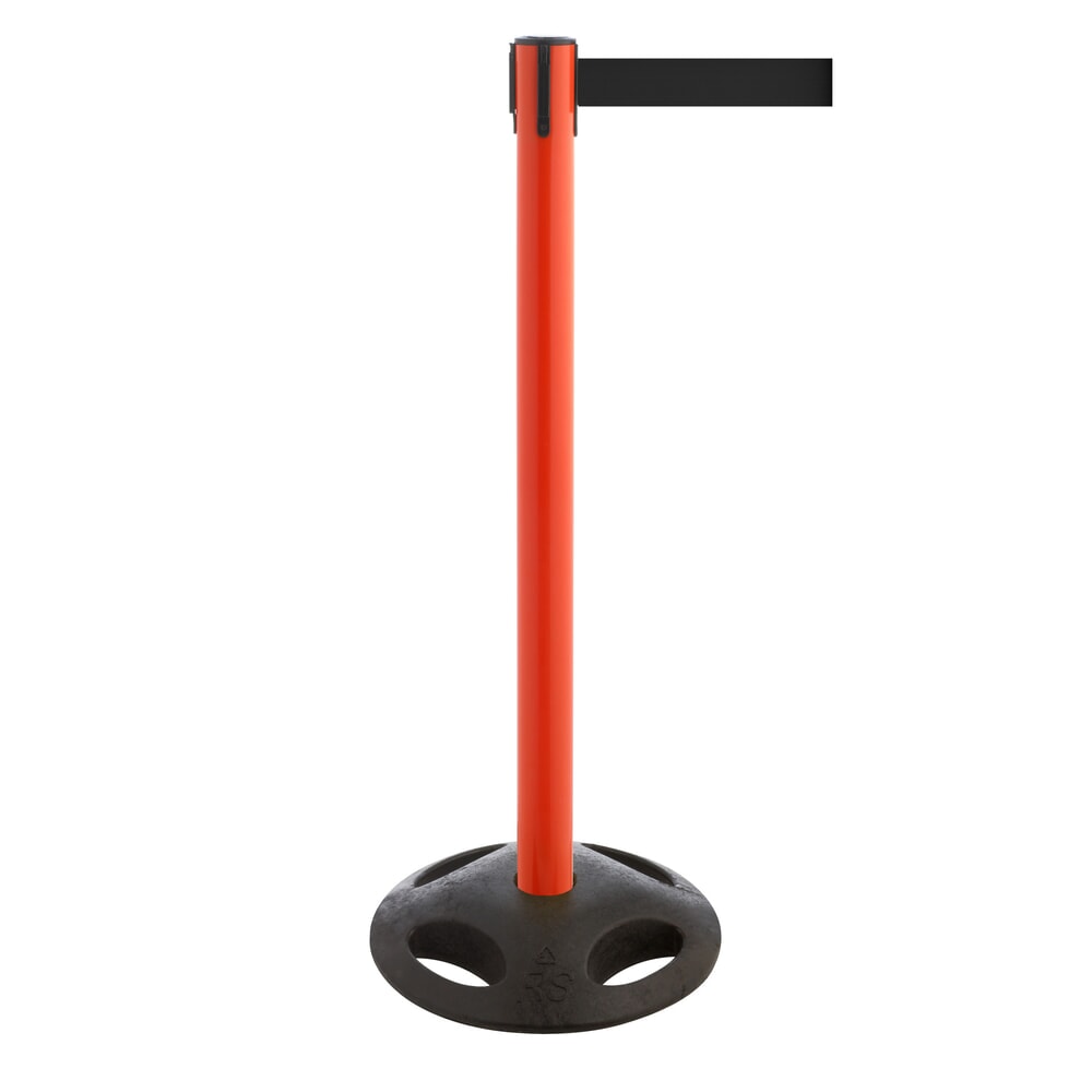 Illustration du produit: Potelet de délimitation à sangle RS-GUIDESYSTEMS®, socle en matériau composite, largeur de sangle 50 mm, rouge, noir