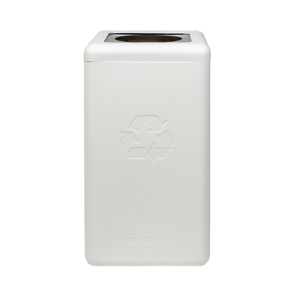 N° de l'image du produit 2 : Poubelle à déchets généraux BRICKBIN, en plastique recyclé, 65 litres, carrée, blanc/gris