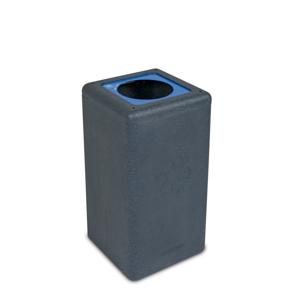 Illustration du produit: Poubelle à papier BRICKBIN, en plastique recyclé, 65 litres, carrée, gris/bleu