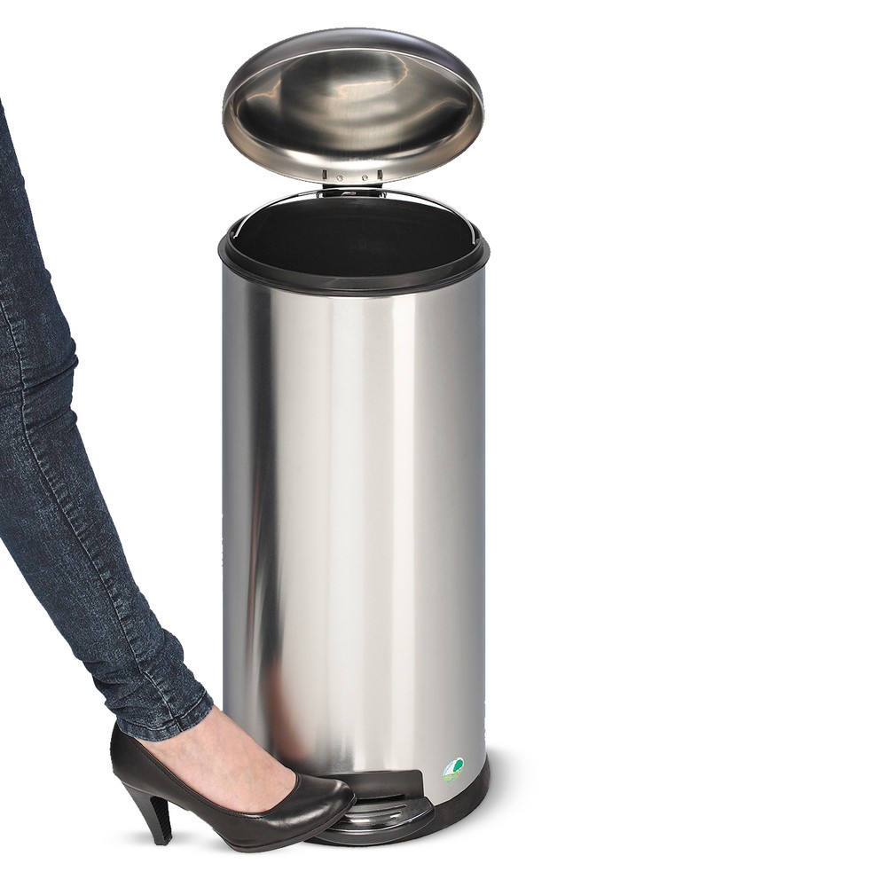 N° de l'image du produit 2 : Poubelle à pédale en acier inoxydable, 3 litres, mate