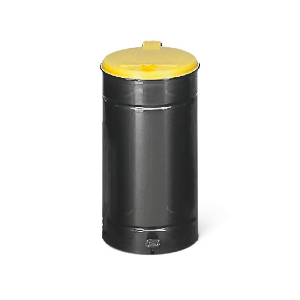 N° de l'image du produit 1 : Poubelle à pédale Euro-Pedal, 60 litres, corps anthracite, couvercle jaune