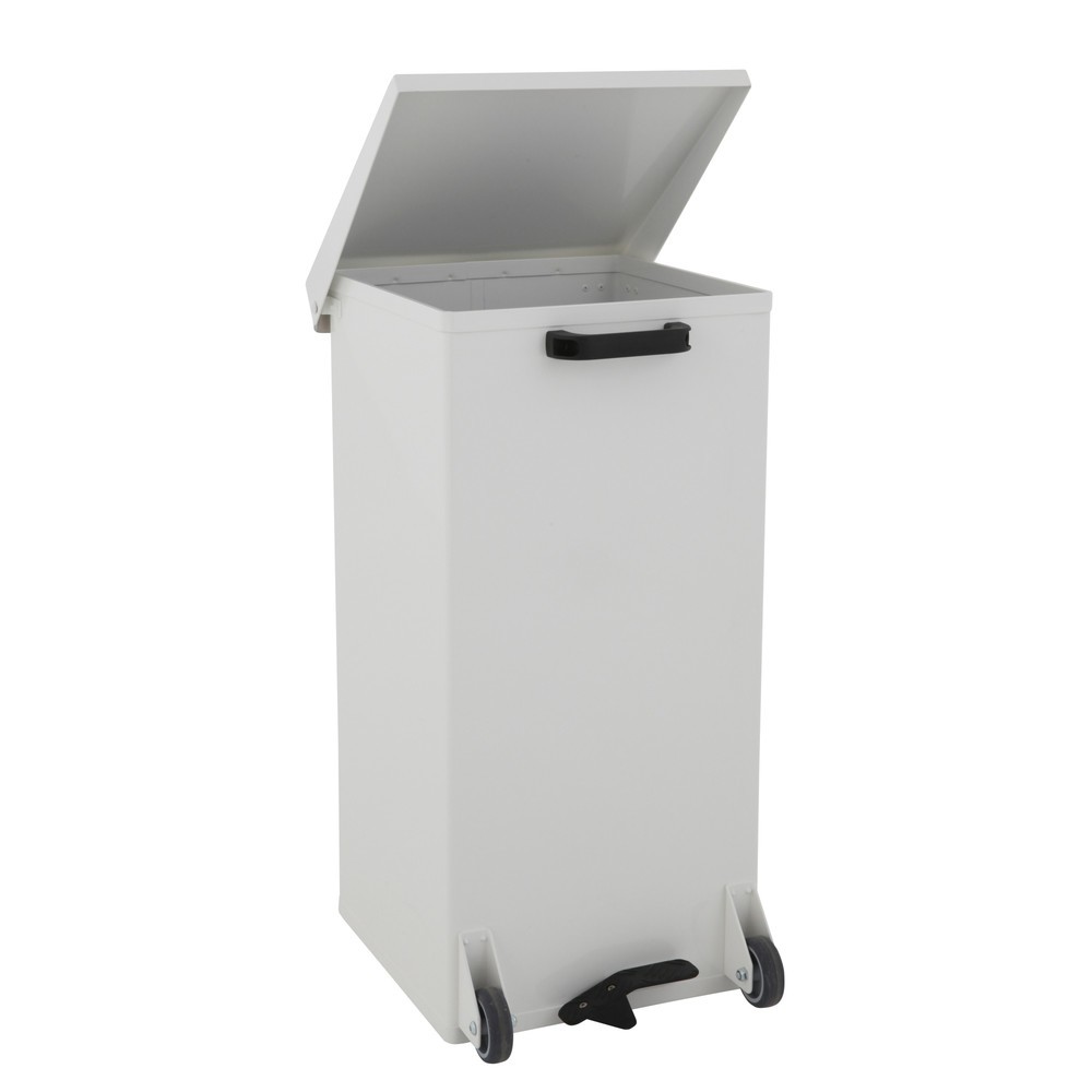 N° de l'image du produit 2 : Poubelle à pédale Kick CARRO, mobile, 110 litres, blanc