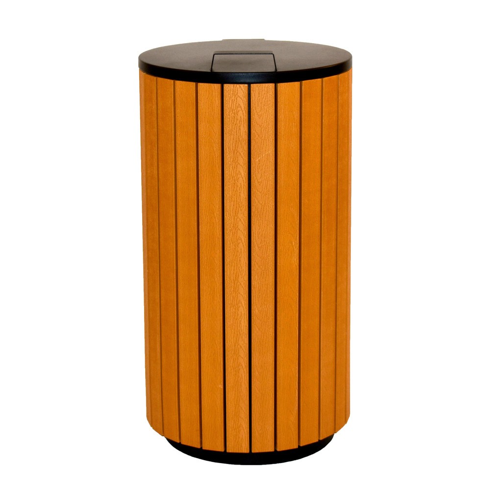 N° de l'image du produit 2 : Poubelle aspect bois, 90 litres, anthracite