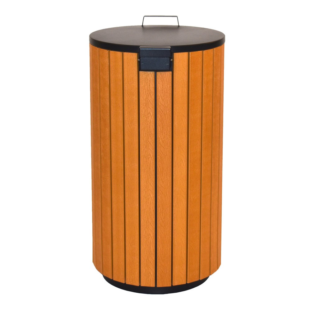 N° de l'image du produit 3 : Poubelle aspect bois, 90 litres, anthracite