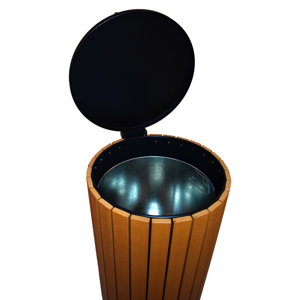 N° de l'image du produit 5 : Poubelle aspect bois, 90 litres, anthracite