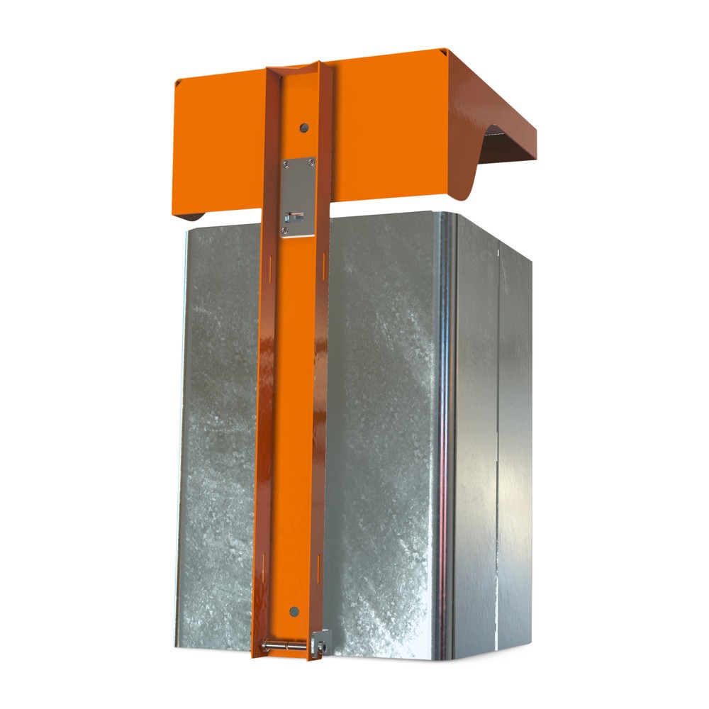 N° de l'image du produit 2 : RENNER Poubelle avec toit de protection et cendrier, tôle d’acier, 40 litres, hauteur 580 mm, montage mural