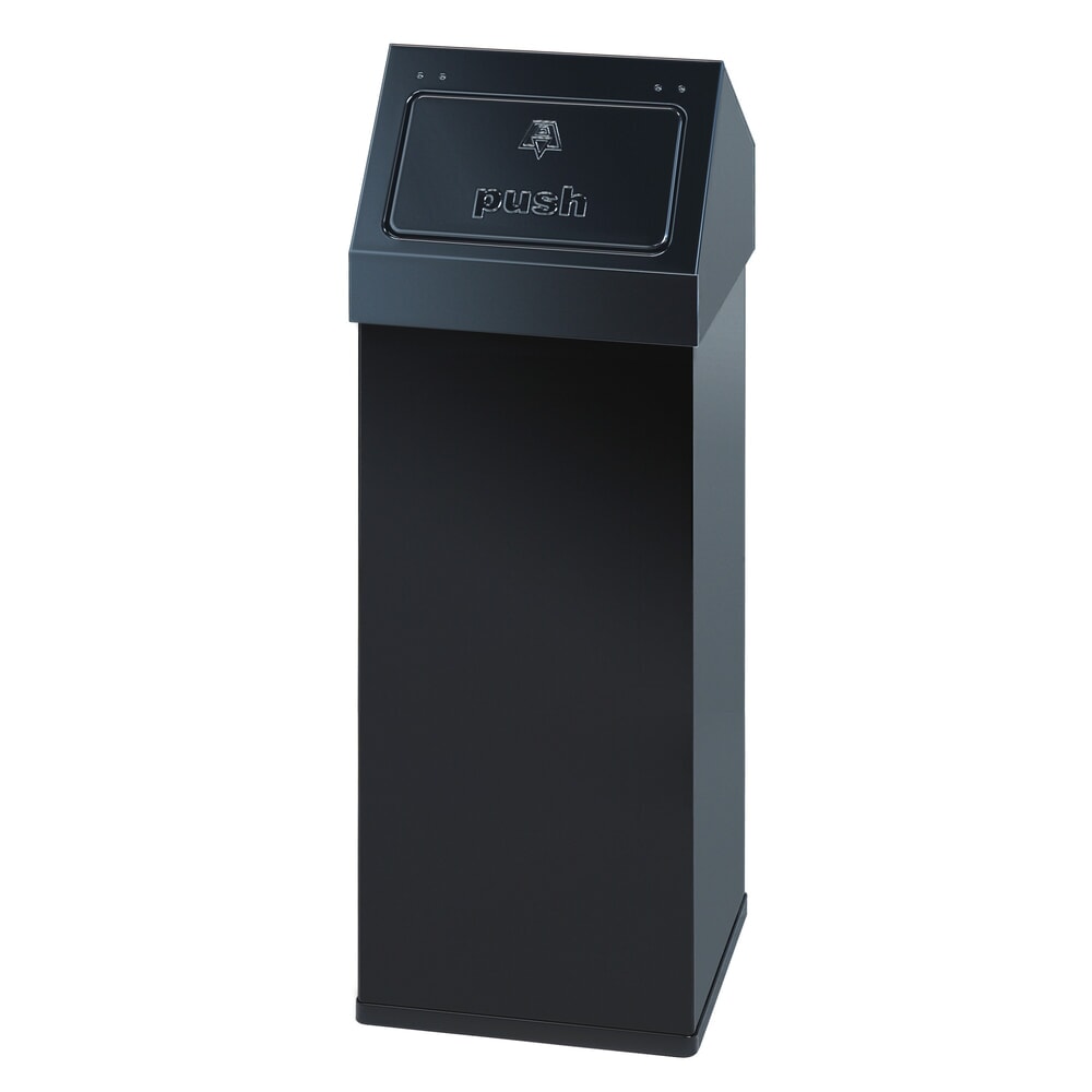 Illustration du produit: Poubelle Push CARRO, 110 litres, en aluminium, noir