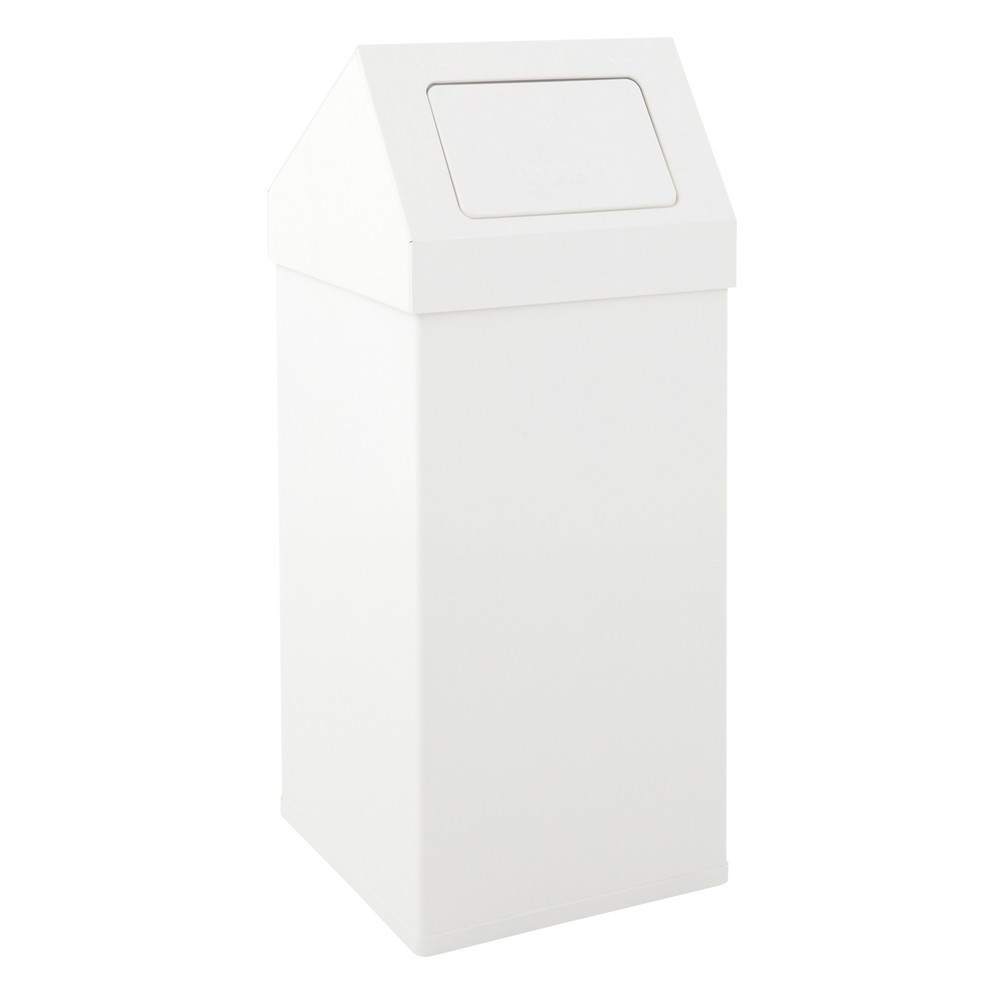 Illustration du produit: Poubelle Push CARRO, 55 litres, en aluminium, blanc