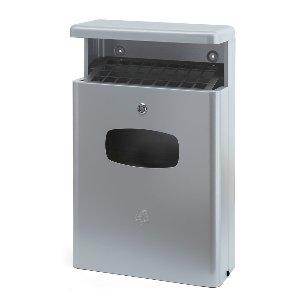 Illustration du produit: Poubelle-cendrier en aluminium, 16 litres, gris