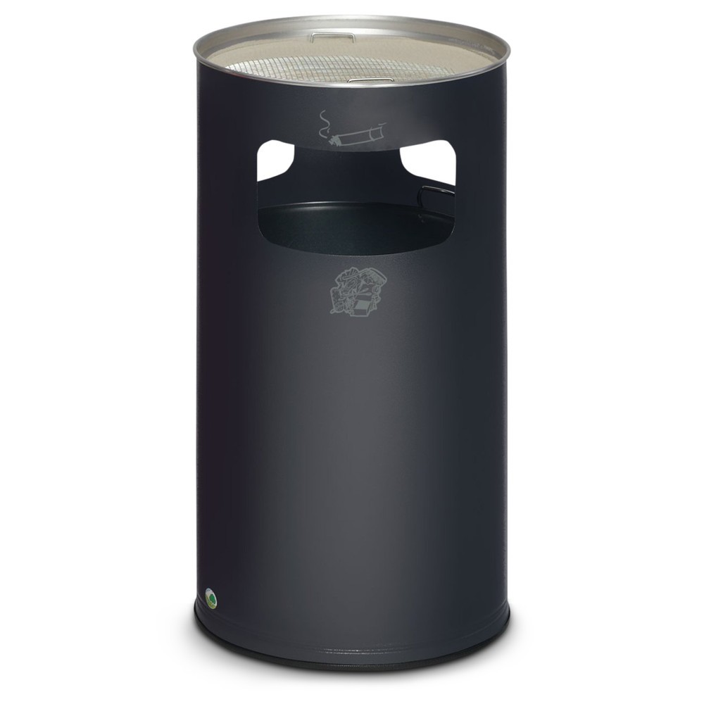 Illustration du produit: Combinaison poubelle-cendrier VAR®, modèle sur pied, 69,2 litres, argent antique