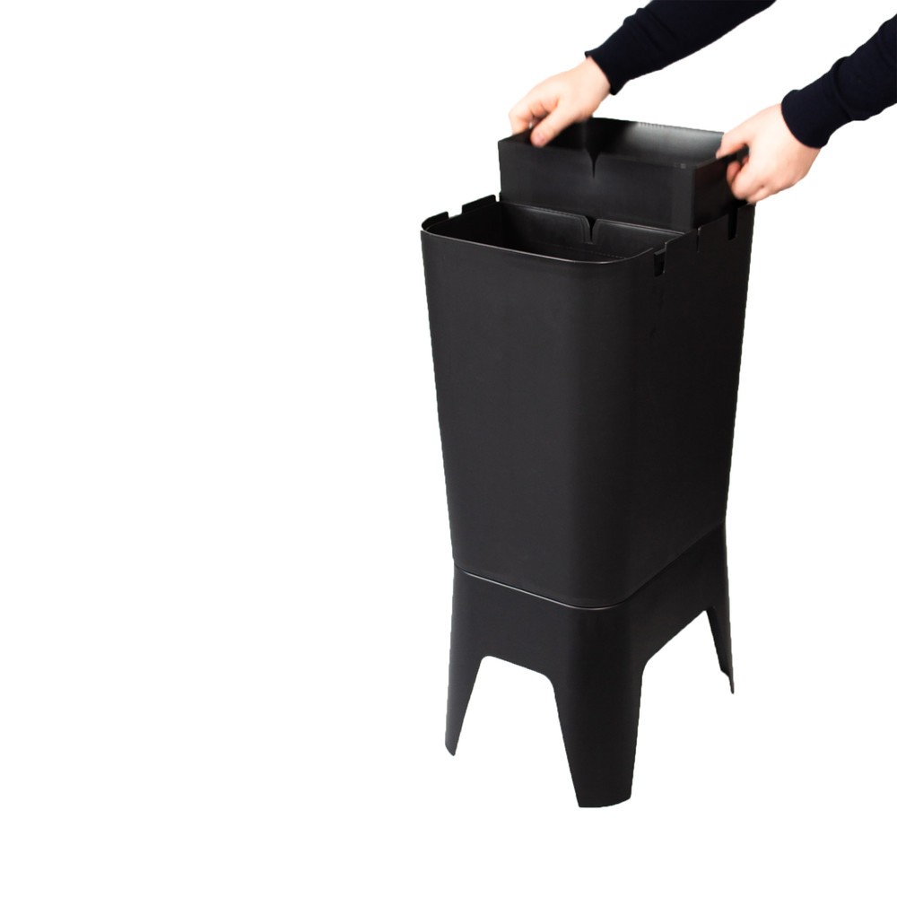 N° de l'image du produit 4 : Poubelle Circubin BON TON, en polypropylène 100 % recyclé, 2 x 20 litres, ouverte, anthracite