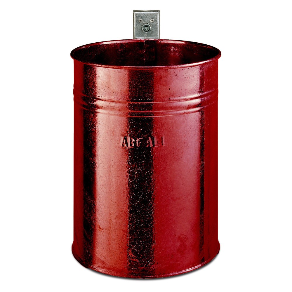 Illustration du produit: RENNER Poubelle en acier, 35 litres, ronde, montage mural, structure fermée, rouge carmin