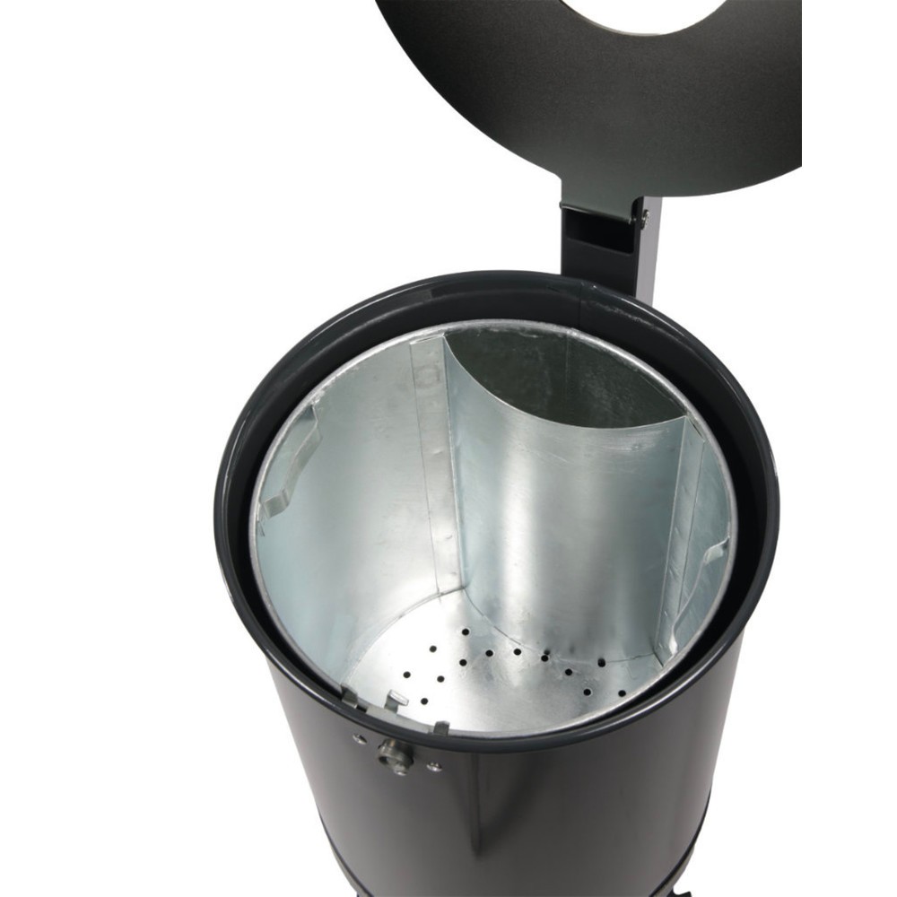 Illustration du produit: RENNER Poubelle en acier, 50 litres, revêtue par poudrage, gris anthracite