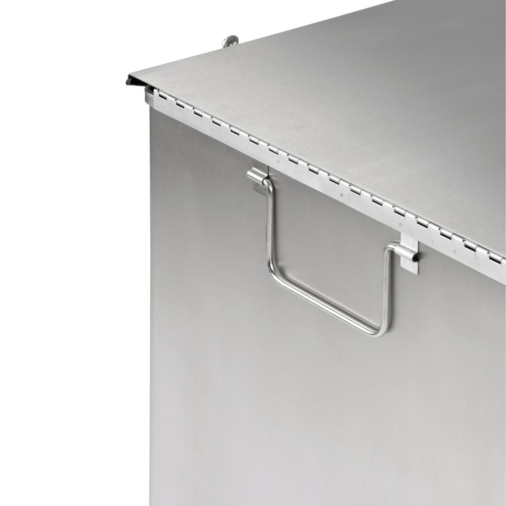 N° de l'image du produit 2 : Poubelle industrielle à pédale, 27 litres, acier, revêtue par poudrage, blanche