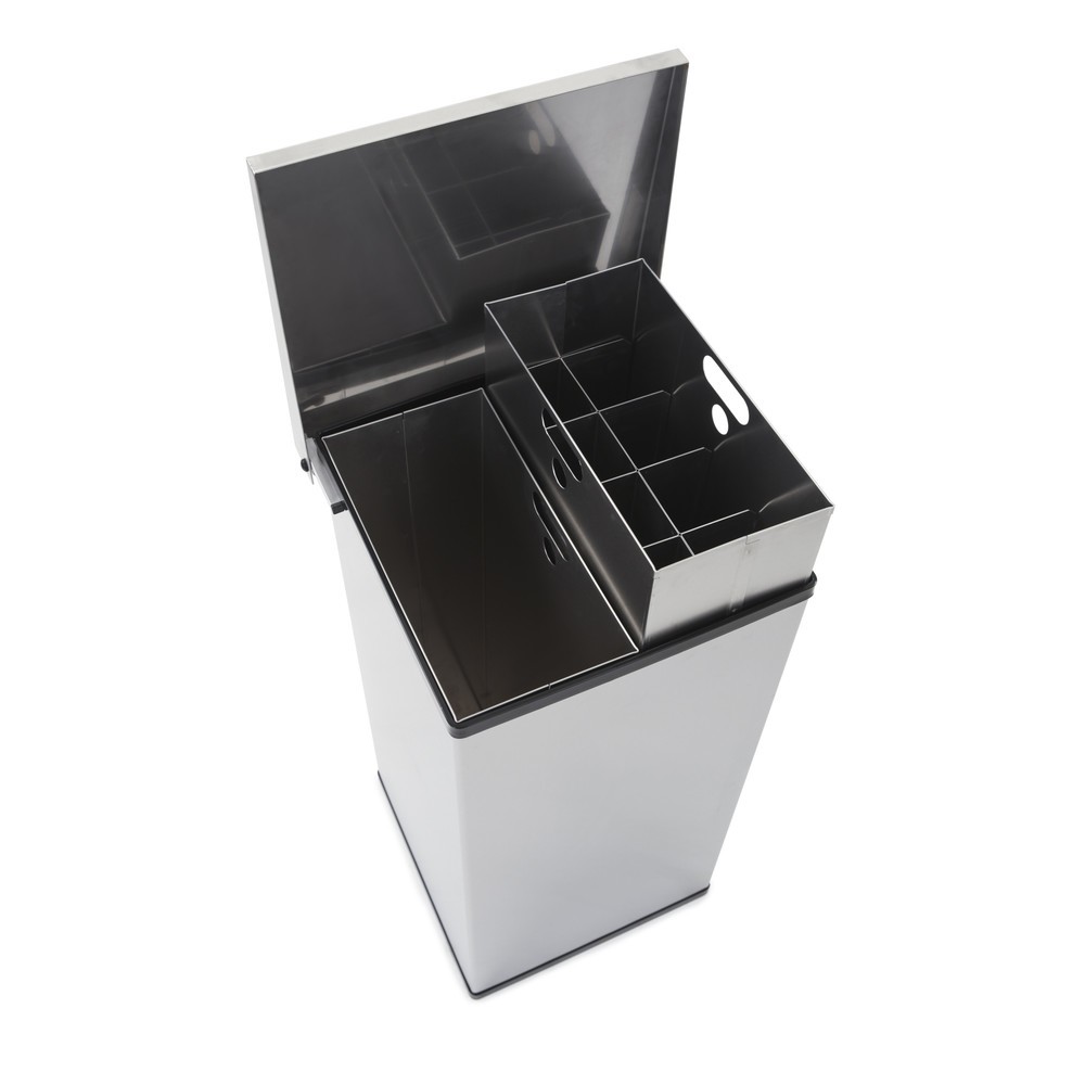 N° de l'image du produit 4 : Poubelle Lift CARRO en acier inoxydable, 2 x 52 litres