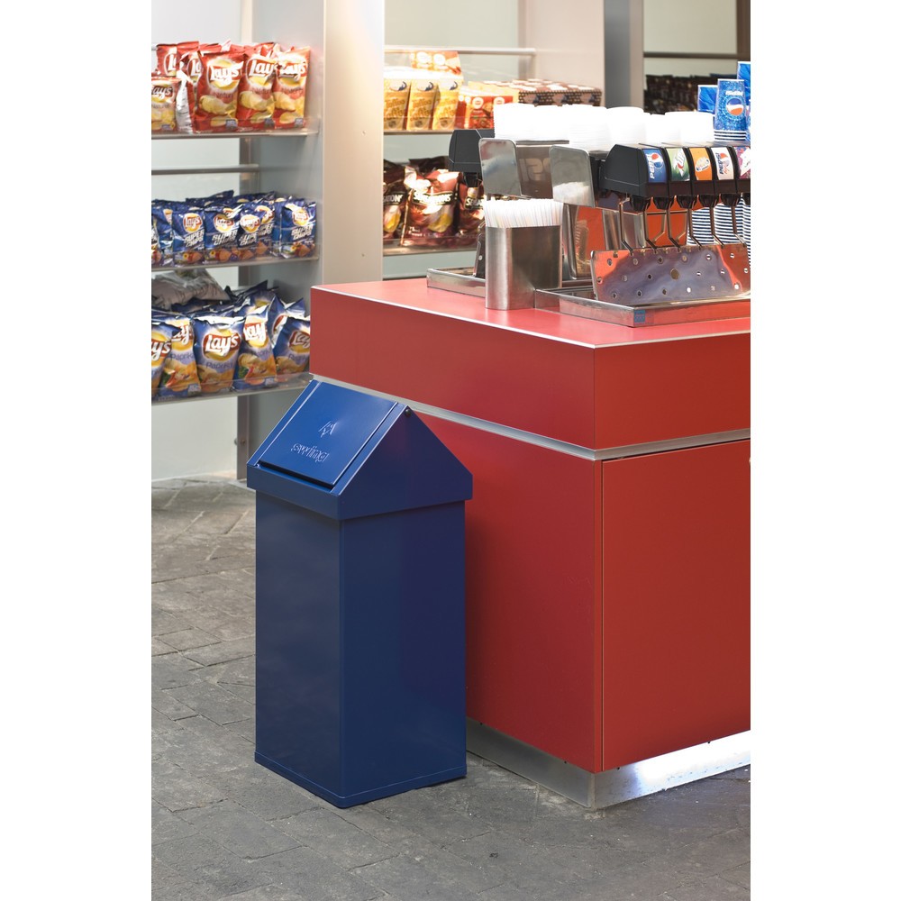 N° de l'image du produit 2 : Poubelle Swing CARRO, 55 litres, en aluminium, bleu