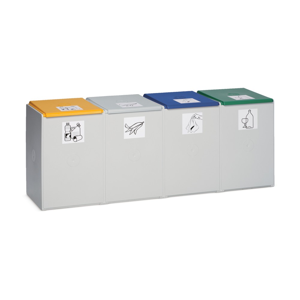 N° de l'image du produit 2 : Collecteur de déchets VAR®, 40 litres, quadruple