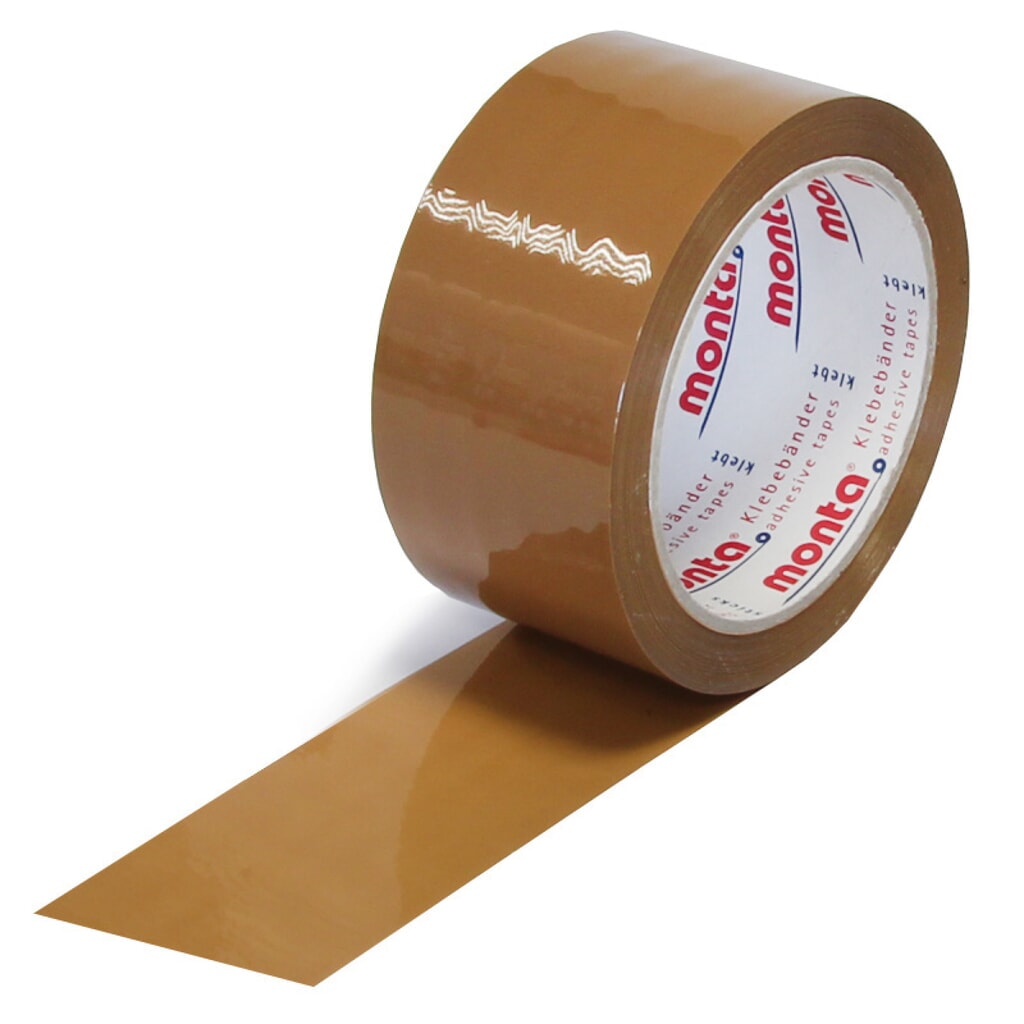 PP-Klebeband, 50 mm breit x 66 lfm, Stärke 48 µ, leise, braun, monta 610 Produktabbildung: PP-Klebeband, 50 mm breit x 66 lfm, Stärke 48 µ, leise, braun, monta 610