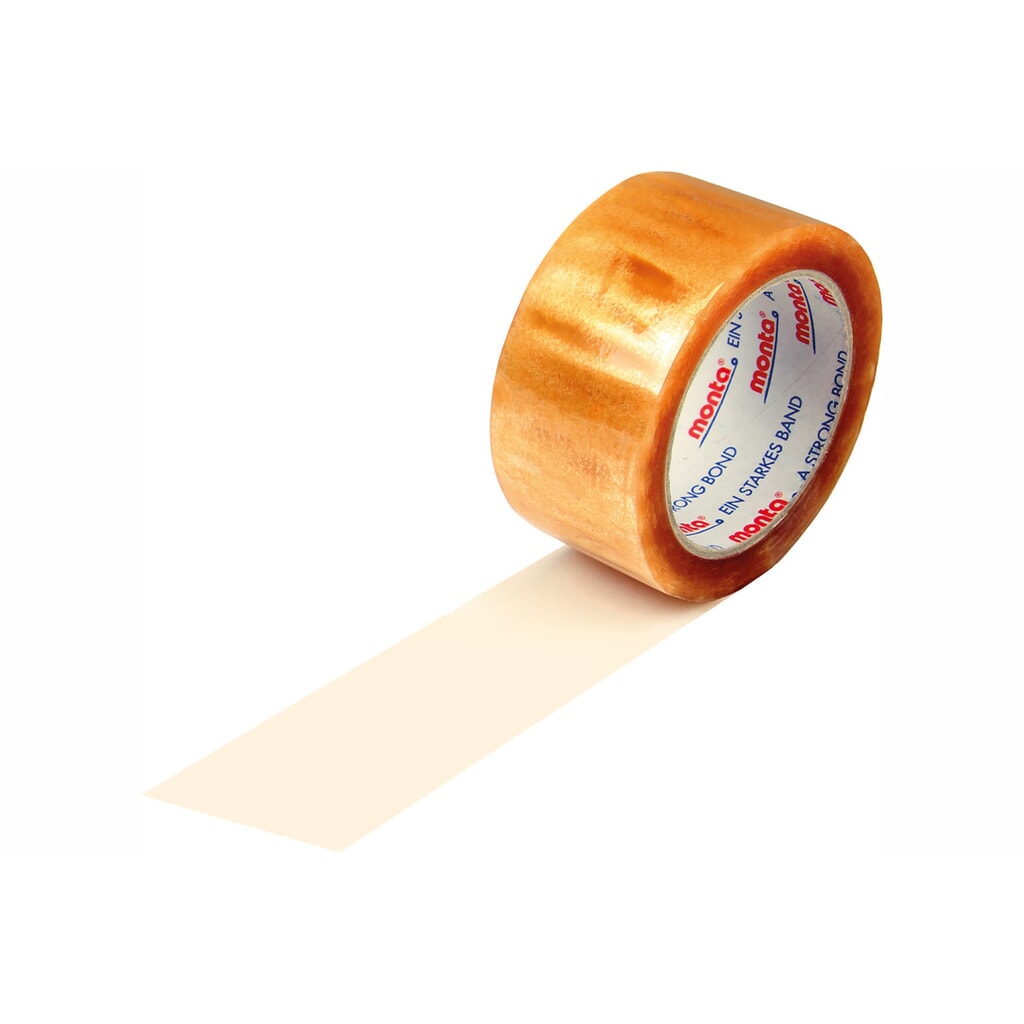PP-Klebeband, 50 mm breit x 66 lfm, Stärke 57 µ, leise, transparent, monta 315 Produktabbildung: PP-Klebeband, 50 mm breit x 66 lfm, Stärke 57 µ, leise, transparent, monta 315