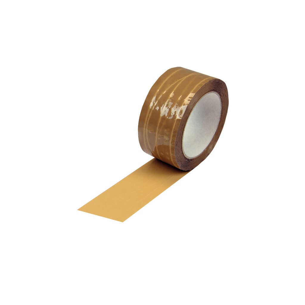 Produktabbildung: PP-Klebeband, fadenverstärkt, 50mm breitx66lfm., 46µ, braun, Hotmeltkleber