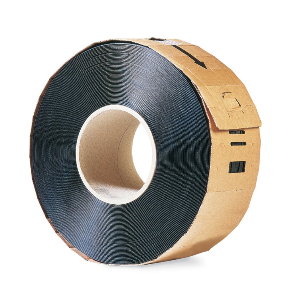 PP-Umreifungsband, schwarz, 12 mm x 2200 lfm., Stärke: 0,73 mm Produktabbildung: PP-Umreifungsband, schwarz, 12 mm x 2200 lfm., Stärke: 0,73 mm