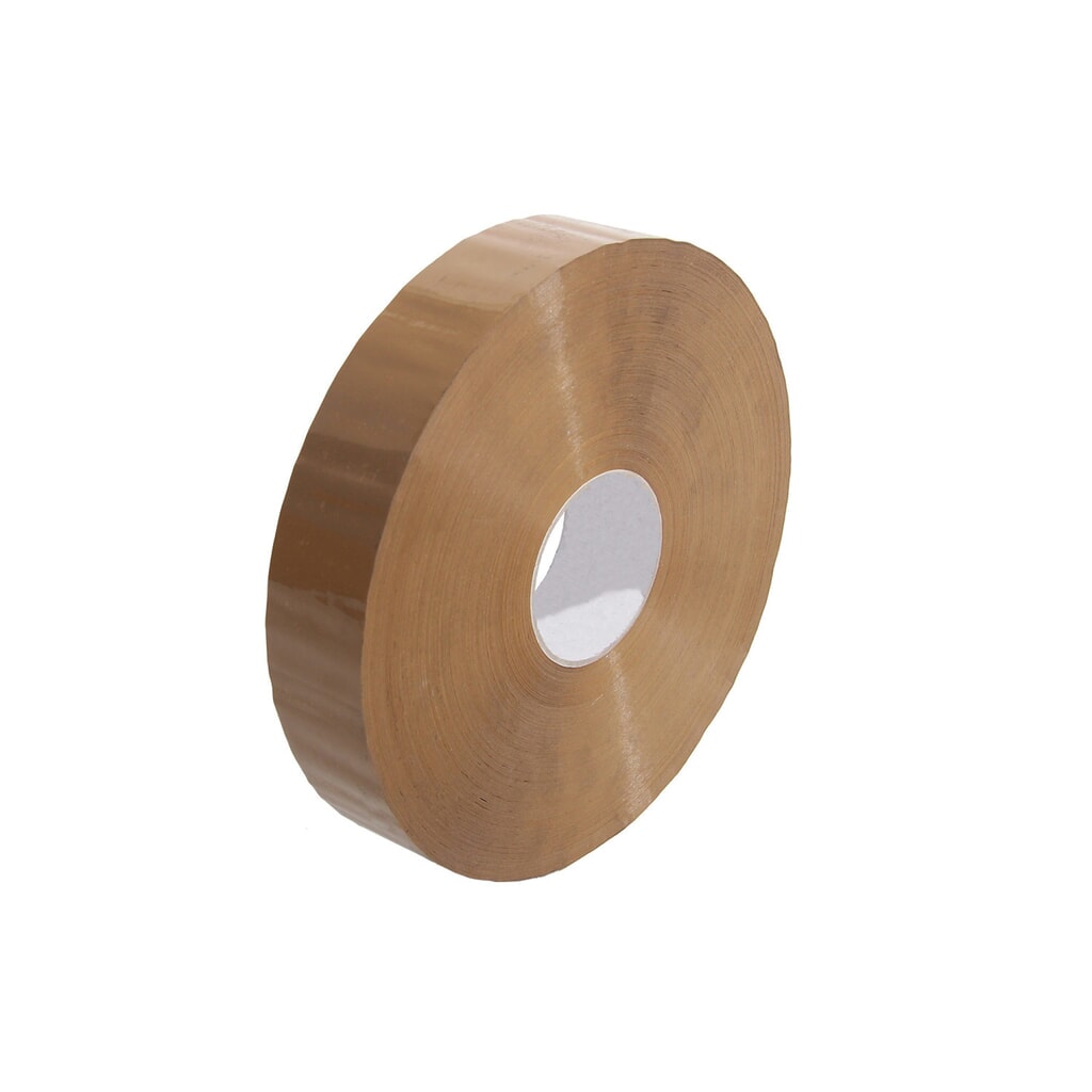 PP-Packband, Großrolle, 50 mm breit x 990 lfm, 45 µ, braun, Hotmelt-Kleber Produktabbildung: PP-Packband, Großrolle, 50 mm breit x 990 lfm, 45 µ, braun, Hotmelt-Kleber